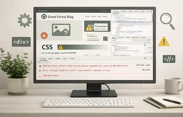 Écran web avec des erreurs